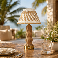 Lampe de table sans fil rechargeable en rotin naturel, écologique, avec abat-jour tressé, batterie 5200 mAh, pour hôtel et décoration intérieure