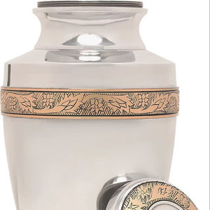 Urna Funeraria de Latón para Adultos, Hecha a Mano, Moderna, Niquelada, con Capacidad Personalizable, Urna Conmemorativa para Cenizas Humanas de Primera Calidad - Product Image 1