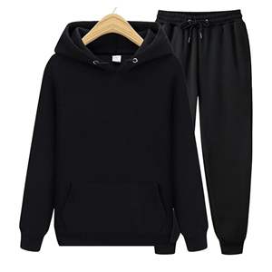 ยูนิเซ็กซ์เสื้อกันหนาวมีฮู้ด2ชิ้นชุดกางเกงวอร์มผ้าฝ้าย100% ระบายอากาศได้ดีชุดวิ่งเสื้อกันหนาวทอแจ๊กเก็ตสำหรับผู้ชาย - Product Image 1