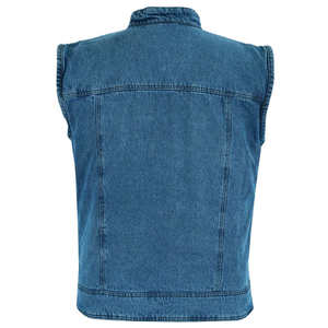 Gilet en jean sans manches tendance surdimensionné respirant et écologique pour homme avec logo personnalisé et commandes en gros - Product Image 3