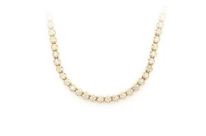 Antique Round Cut Moissanite Tennis Necklace GRA Certified Diamond <b>Chain</b> Necklace 10K Yellow <b>Gold</b> Anniversary Gift Necklace - Product Image 4