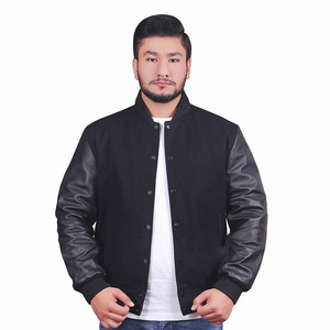 Recién llegado, chaquetas universitarias para hombre, manga de cuero, cuello levantado, ropa de calle, moda Letterman Varsity, chaquetas de béisbol para adultos - Product Image 5