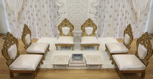 Juego de Sillas Vedi Mandap para Bodas del Sur de la India, Diseño Moderno y Lujoso, Madera Tratada, Ligeras y Elegantes, Reino Unido - Product Image 2