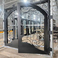Portail en fer luxueux avec motifs décoratifs, respectueux de l'environnement, sécurisé, performance durable, modélisation 3D, hauteur 7 pieds