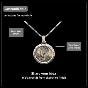 Pendentif Clown en Argent Sterling 925 |   Nacre noire naturelle |   Bijoux fins pour hommes sur mesure OEM |   Quantité minimum de commande : 1 pièce - Product Image 4