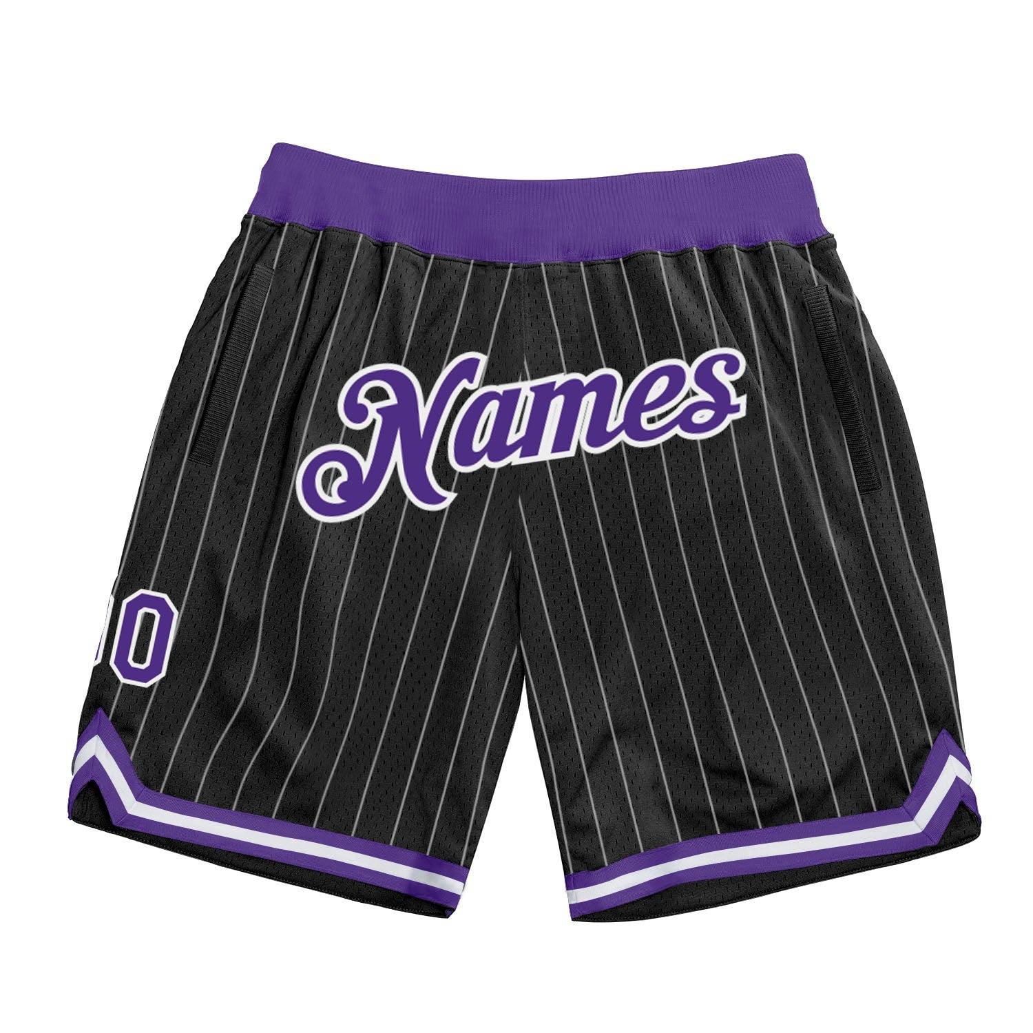 Black White Pinstripe Purple-White