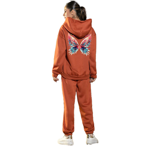 Ensemble de survêtement unisexe en coton respirant de qualité supérieure, coupe régulière, avec sweat à capuche et pantalon de jogging, grandes tailles, imprimé uni, pour l'hiver - Product Image 5