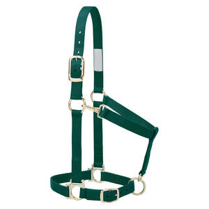 Cabestro de caballo de nailon, relleno suave, gancho de presión ajustable en la garganta de la barbilla, herrajes chapados en latón de alta resistencia, líder de entrenamiento Halter - Product Image 1