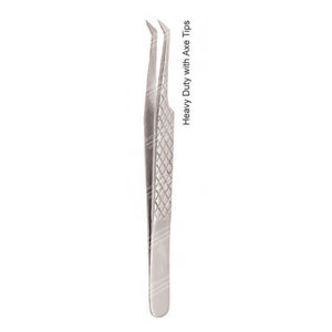 Pinzas de extensión de pestañas con punta de hacha, alta resistencia, Color plateado, difrent-Pattrens - Product Image 2