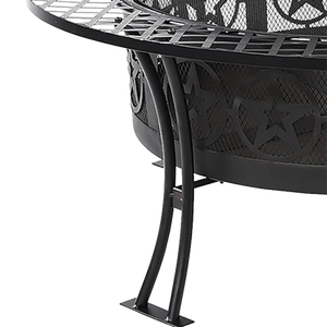 Modern Steel Round Firebowl <b>Wood</b> <b>Burning</b> Bonfire Poker Outdoor Home <b>Fire</b> <b>Pit</b> for Patio Garden Backyard BBQ for Camping - Product Image 2