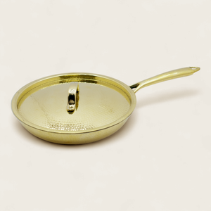 Shiny Brass Fry <b>Pan</b> With Long Handle Gold Finished For Home Kitchen Cookware Stovetop Cooking <b>Pan</b> Durable Frying <b>Pans</b> - Product Image 4