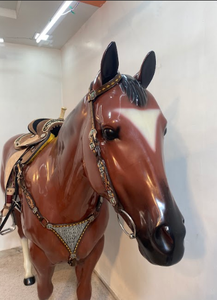 100% véritable véritable argentine cuir de vache Western Headstall pour cheval tous les saisonniers fantaisie cheval Headstalls ensemble avec Thunderbird - Product Image 5