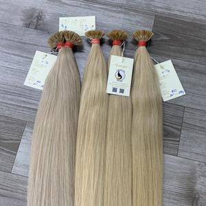 Cheveux humains vietnamiens en gros de haute qualité U Tip Extensions os droit Blonde gris foncé coloré perruques de kératine vierge brute - Product Image 3
