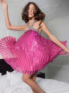 ชุดเดรสทรงเอไลน์ยาวถึงเข่าทำจากโพลีเอสเตอร์ปักเลื่อมแนววินเทจสำหรับผู้หญิงชุดเดรสผ่าแขนกุดเซ็กซี่ร้อนแรง - Product Image 3