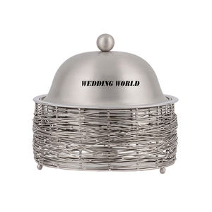 Réchaud alimentaire en bois fini cuir, taille personnalisée, design de créateur, forme ronde, vaisselle, plat chauffant en bois - Product Image 2