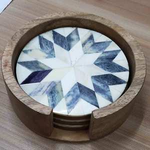 172 Hot Selling Wooden <b>Marble</b> Resin Customized Coaster Set with Natural & Customized Color Made in India - Product Image 6