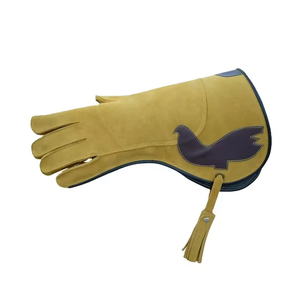 Guantes de cetrería de cuero genuino personalizados a la moda de nuevo estilo, Diseña tus propios guantes de cetrería de Material de cuero de doble capa - Product Image 3