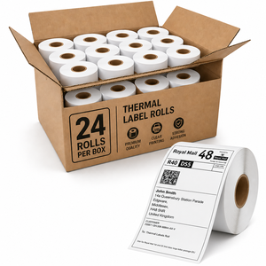 Custom Thermal Oil Proof <b>Waterproof</b> Barcode Shipping <b>Label</b> Roll 4x6 Self Adhesive Waybill Sticker Paper for Logistics Packaging - Product Image 3