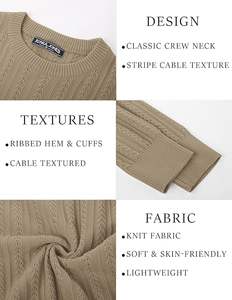 Suéteres de Punto para Hombre, de Alta Calidad, Mezcla de Poliéster/Algodón, Transpirables, Antipilling, Tallas Grandes - Product Image 5