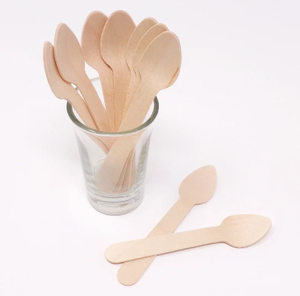 Cuillère en bois jetable de haute qualité de 16cm pour servir du thé au café pour les mariages et le camping - Product Image 4