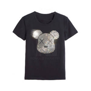 Camiseta de talla grande con estampado de diseño único con diamantes de imitación para hombre, Camiseta holgada de 100% algodón con diamantes de imitación para venta en línea - Product Image 1