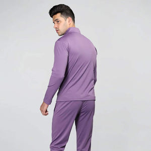 Ensemble de survêtement d'hiver pour homme, veste à cordon de serrage et pantalon assorti, léger, pour l'entraînement sportif, vêtements de sport confortables - Product Image 3