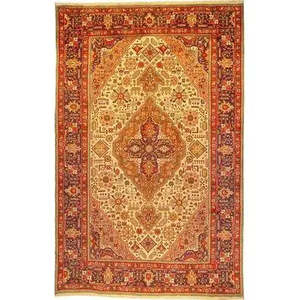 Una de las pocas alfombras persas de Tabriz de 10'4 x 6'7. - Product Image 1