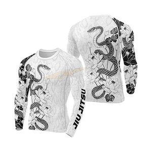 Serpent MMA Rash Guard pour hommes Chemise de compression à manches longues pour Jiu Jitsu BJJ Grappling Wrestling Training Gym Workout - Product Image 1