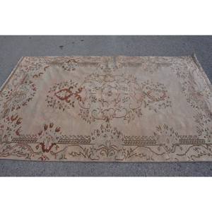 Tapis Turc Vintage Grand 5.2 X 8.5ft Beige Marron Laine Latex Support Patchwork Design pour Adolescents Rectangle Couloir Chambre Tapis - Product Image 4