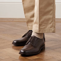 Chaussures en Cuir de Ville pour Homme, Véritable Cuir à Semelle Épaisse, Chaussures Décontractées à Lacets pour Papa, Chaussures de Travail et de Ville pour Homme