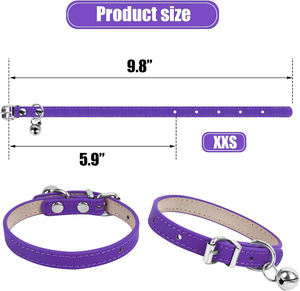 Collares de perro de cuero púrpura Calidad Premium Tamaño ajustable Diseño elegante suave y cómodo Hebilla fuerte para un ajuste seguro - Product Image 2