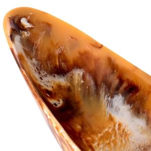 Plateau de service en résine à motif marbré élégant, dernier design en spirale blanche, vaisselle élégante en résine, vaisselle, plateaux - Product Image 4