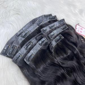 Venta al por mayor UPS FEDEX DHL envío rápido doble trama Clip-In recto ondulado rizado estilos rizados extensiones de cabello humano pelucas - Product Image 3