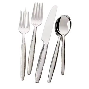 ชุบเงินคุณภาพระดับพรีเมียม 304 สแตนเลสเกรดและชุดช้อนส้อม Flatware ที่ดีที่สุด 5 ชิ้นเครื่องเงินส้อมทองเหลือง Flatware ชุด - Product Image 6