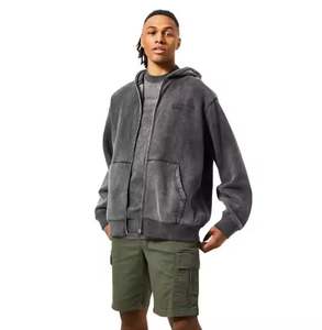 Haute qualité lavage à l'acide hommes sweat à capuche zippé surdimensionné fermeture éclair sweat à capuche lavé personnalisé unisexe nous poids lourd thermique sweats à capuche zippés - Product Image 1