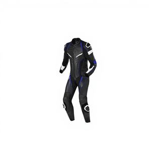 Combinaison de moto en cuir respirante personnalisée, manches longues, coutures de haute qualité, logo en caoutchouc, broderie, impression personnalisée - Product Image 1