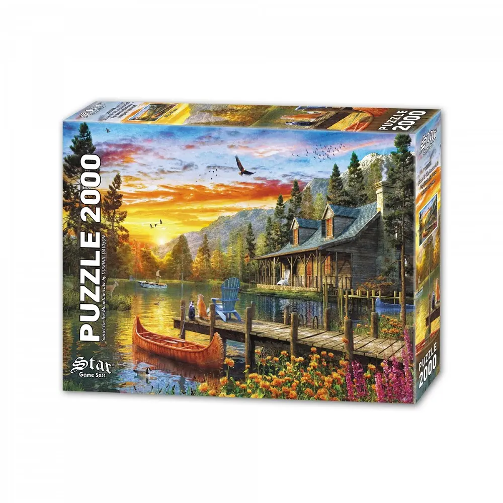 Sonnen untergang auf dem Bergsee 2000 Pcs Panorama Puzzle Verschiedene Spaß und Bildung Großhandel Intelligenz Spiele Puzzles