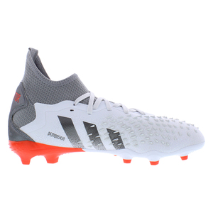 Adidas Predator Freak รองเท้าฟุตบอลชาย2คู่พื้นแข็งสีขาว/เหล็กเมทัลลิค/พลังงานแสงอาทิตย์สีแดง | 100% ของแท้ - Product Image 3