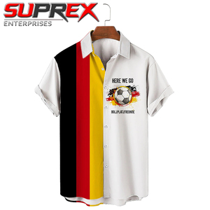 Camisa de Manga Corta con Botones para Hombre, Personalizada, Estampada, Informal, para Playa, Verano, Ligera, Transpirable, Tejida, con Bloques de Color - Product Image 4