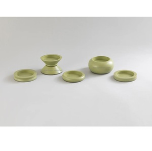 Bougeoir en métal de style européen décoration d'éclairage de table de mariage et de noël bougeoirs ronds de couleur verte - Product Image 3