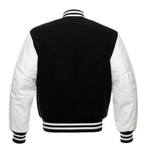 Chaqueta Varsity Personalizada con Logotipo en el Frente, para Hombre, Manga Larga, 100% Lana, Diseño Sencillo Ecológico para Invierno 2026 - Product Image 4
