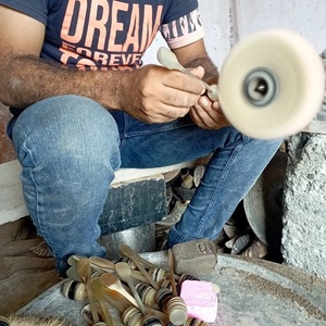 Nouvelle arrivée mini corne de buffle naturelle personnalisée miel louche bâtons usine poli style nautique meilleure qualité - Product Image 5