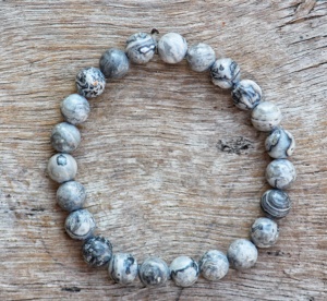 Bracelet ajustable à breloque classique en pierre de jaspe gris Grye pour homme-Guérison émotionnelle et paix intérieure Anniversaire et cadeau de mariage - Product Image 1