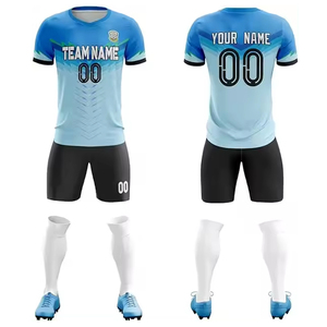 Kits de entrenamiento de equipo sublimado con logotipo personalizado OEM, camisetas, pantalones cortos, conjuntos de uniformes de fútbol juvenil para hombres y mujeres, tarifa al por mayor OEM personalizado - Product Image 5