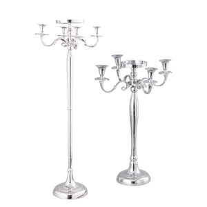 Candelabro de seis brazos de aluminio Chapado en plata creativo portavelas en relieve para decoraciones de boda y decoración del hogar centro de mesa - Product Image 5