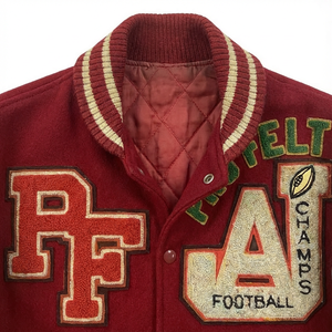 Veste bomber universitaire en laine et polyester vintage unie, nouvelle arrivée, chaude pour l'hiver, pour hommes - Product Image 3