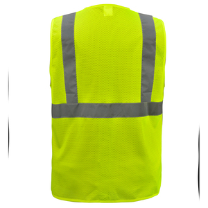 Gilet de sécurité haute visibilité avec rayures réfléchissantes Vêtements de travail et poches zippées Vêtements de sécurité réfléchissants - Product Image 2