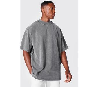 Haute qualité 100% coton hommes Vintage Stone Wash Style T-Shirts nouvelle mode lavage à l'acide T-Shirts personnalisés en gros - Product Image 2