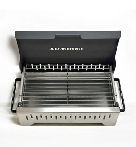 Barbecue portable pliable - Acier inoxydable Inox Charbon de bois BBQ - Pratique pour pique-nique en plein air Mangal pour randonnée - Product Image 5