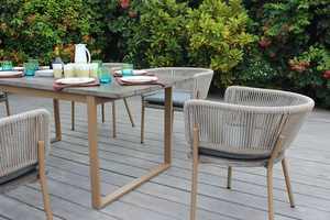 Juego de comedor de jardín moderno para patio con asientos cómodos - Product Image 4